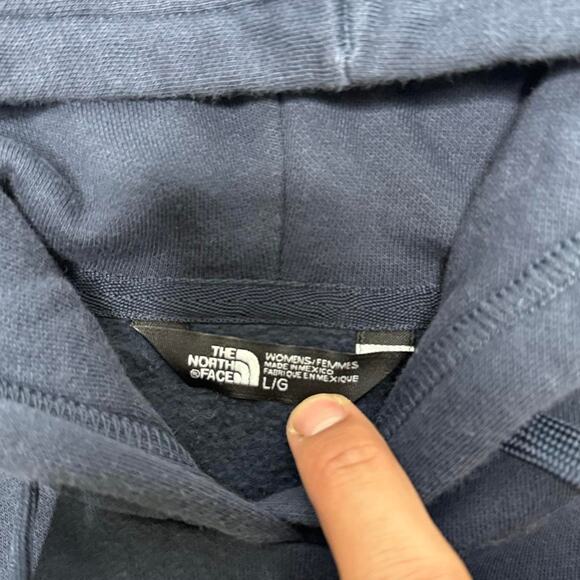 The North Face Women’s Navy Pink Logo Hoodie Size L - Picture 3 of 5